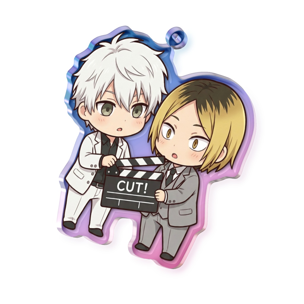 ハイキュー🏐× blue lock⚽️ 孤爪 研磨×凪 誠士郎【オーロラアクリルキーホルダー - 70 × 70mm】