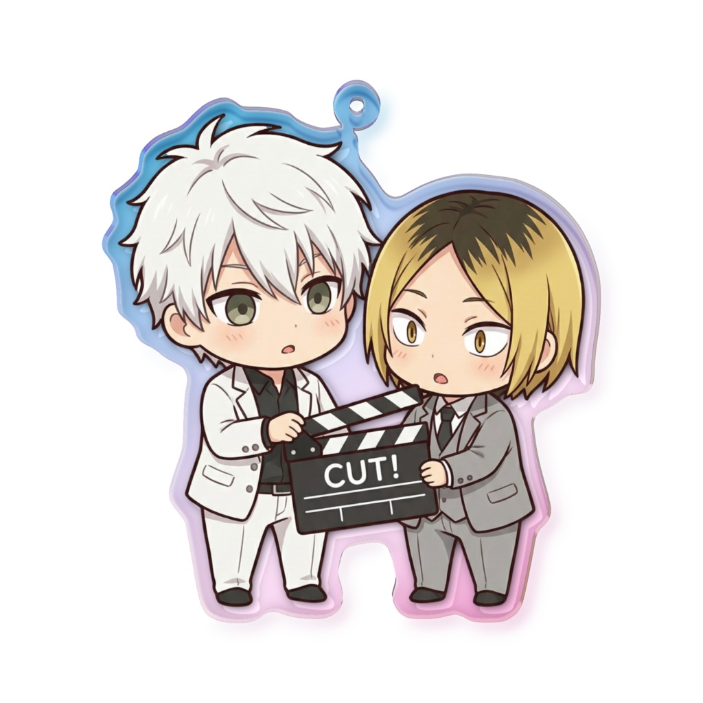 ハイキュー🏐× blue lock⚽️ 孤爪 研磨×凪 誠士郎【オーロラアクリルキーホルダー - 70 × 70mm】