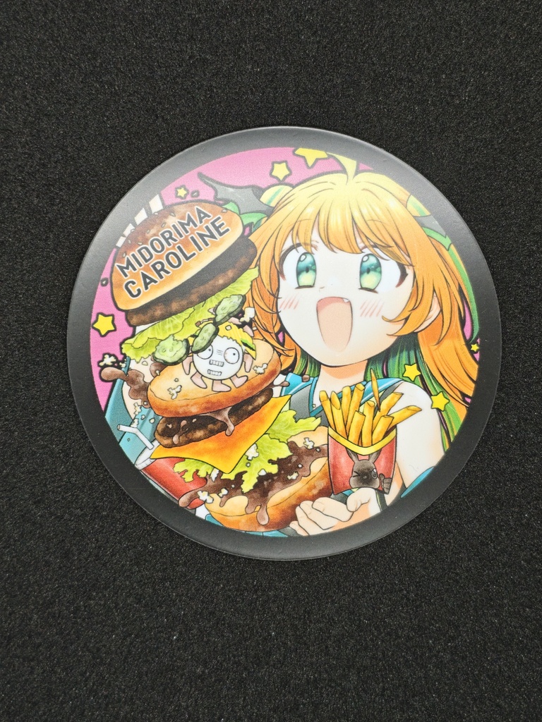 緑魔キャロライン　UVカットラミネート仕様　マグネットステッカー（100mm 100mm）