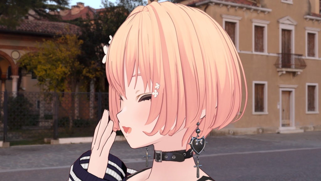 【VRChat対応】†地雷系ピアス†【両耳アクセサリー】【揺れ対応】