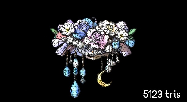 【VRChat対応】花飾り【月】【揺れ対応】