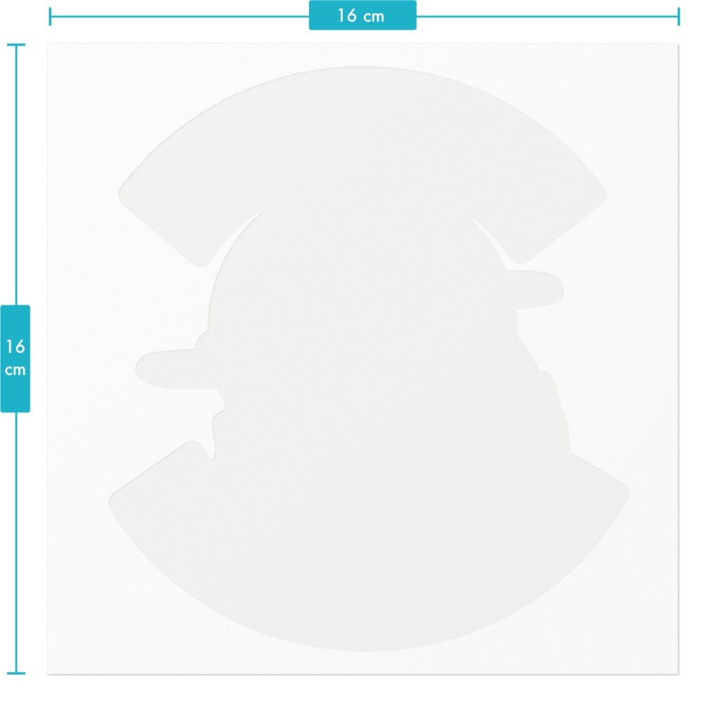 影狼ちゃんMCパッチ風ステッカー【ホワイト:160㎜サイズ】