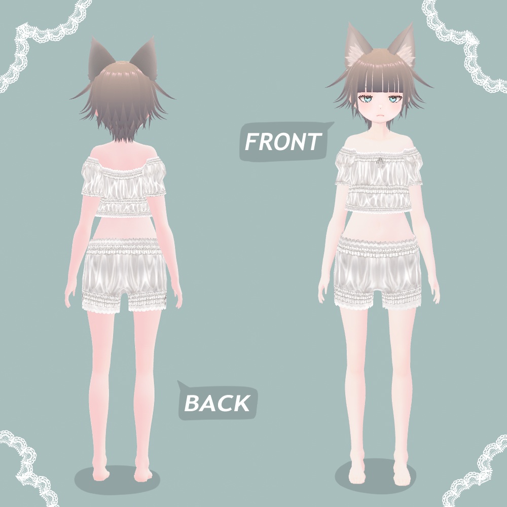 【無料/Free】ルームウェア(ドロワーズ)【Vroid用テクスチャ】