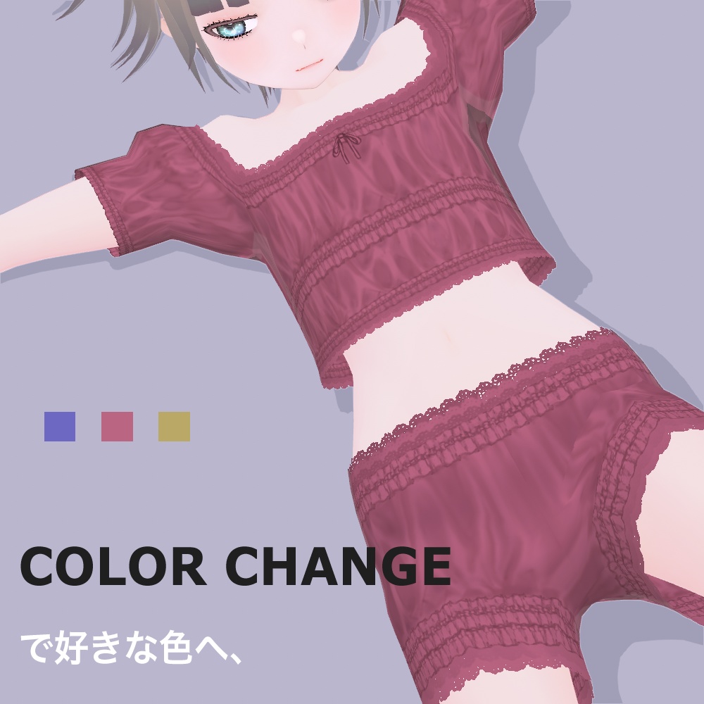 【無料/Free】ルームウェア(ドロワーズ)【Vroid用テクスチャ】