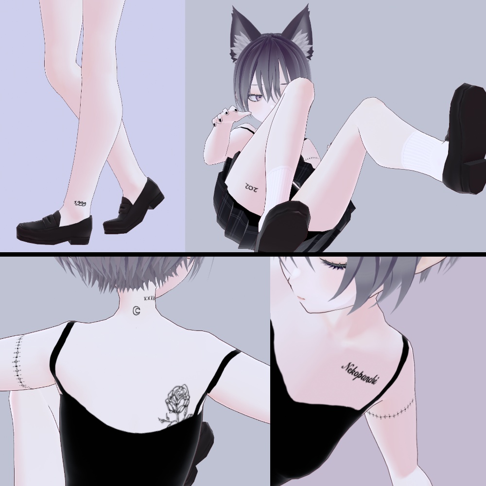 【free/無料】シンプルタトゥーシール【Vroid】