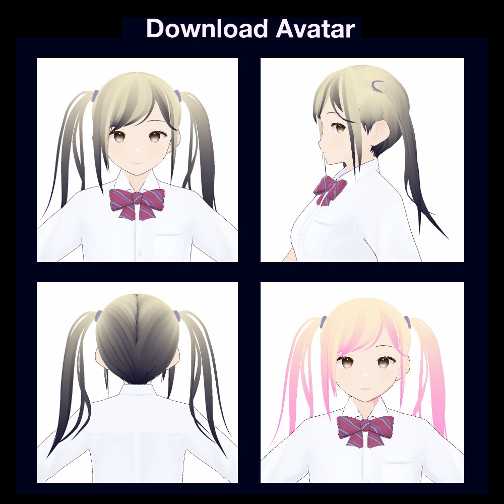 【vroid】ツインテール|pig tails【ヘアスタイル】