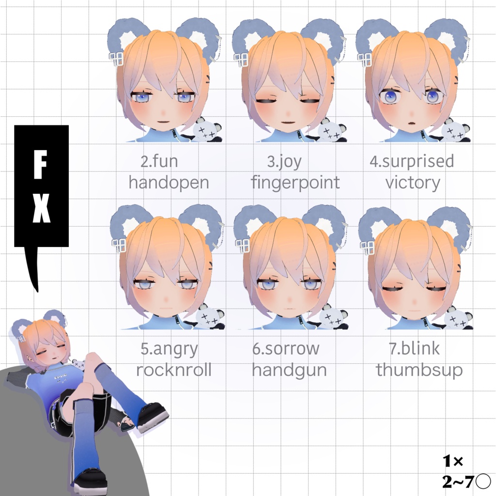 【VRChat用】BlueBear【3Dモデル】