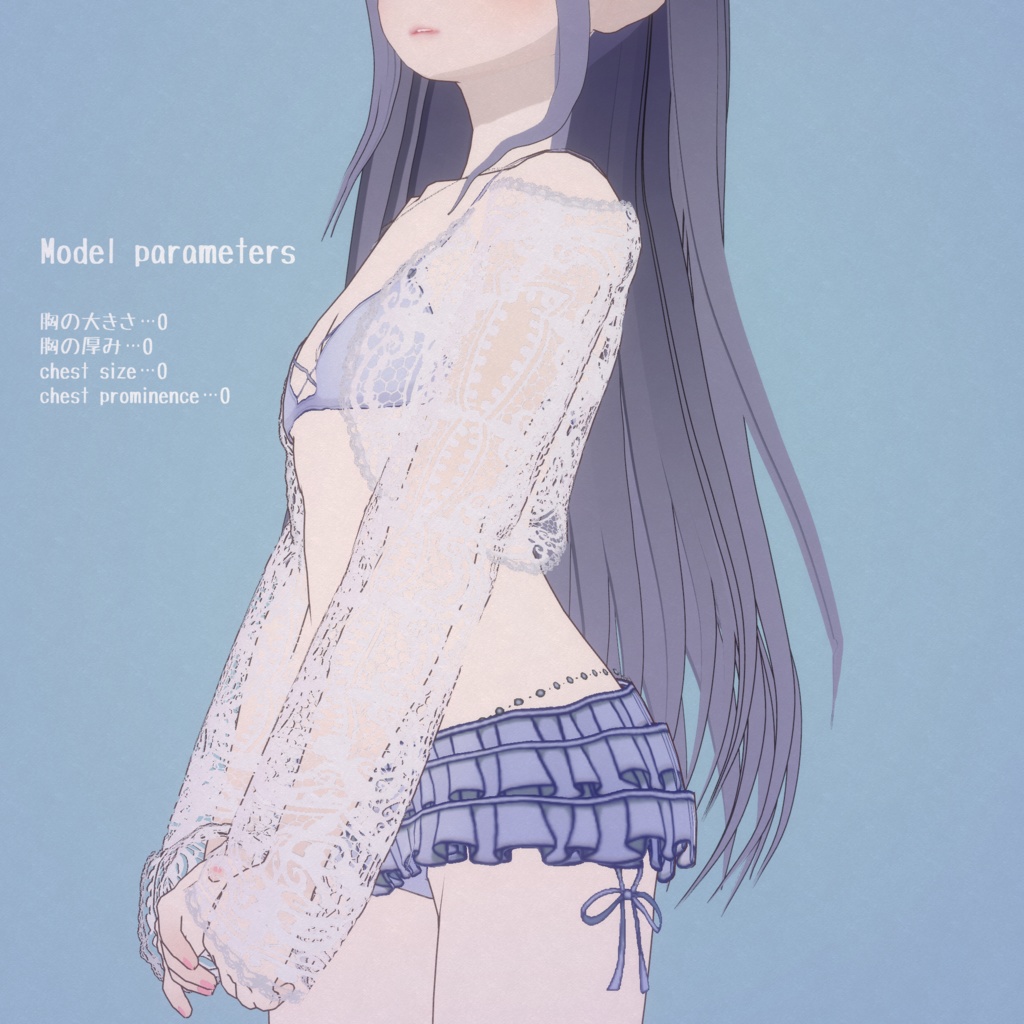 【VRoid用】水着セット・Blue swimsuit set【Vroid Custom Item】