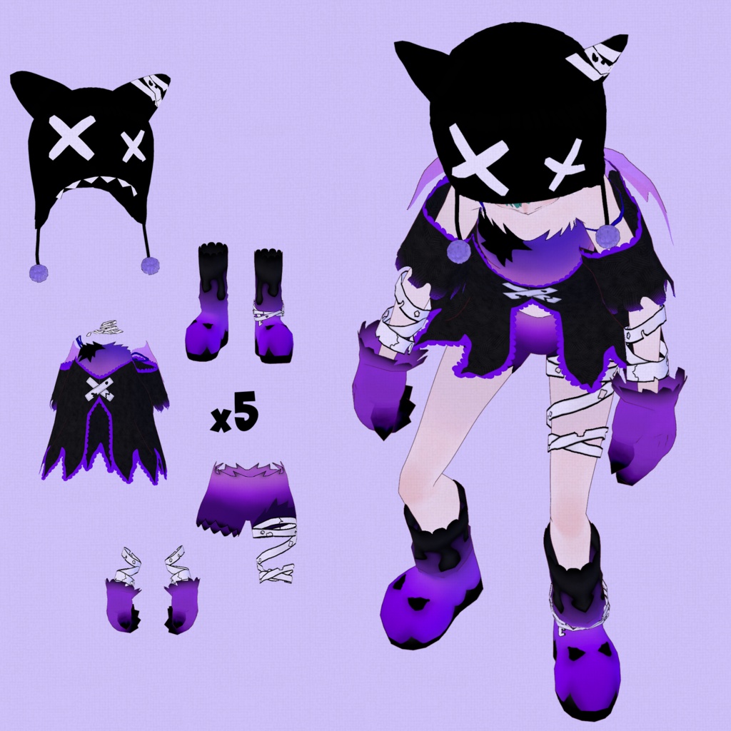 【VROID】化け猫コス【Halloween】