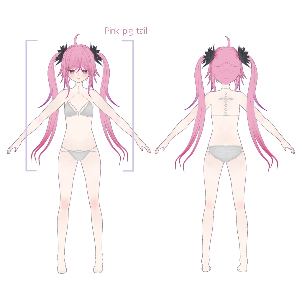 【Vroidアバター】朱鷺・TOKI【髪型】