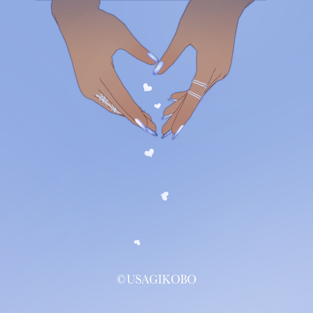 【無料/Free】冬っぽいネイルと指輪【vroid用】