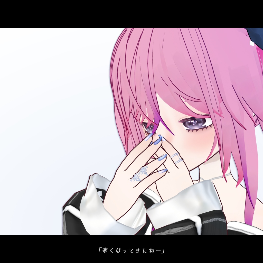 【無料/Free】冬っぽいネイルと指輪【vroid用】