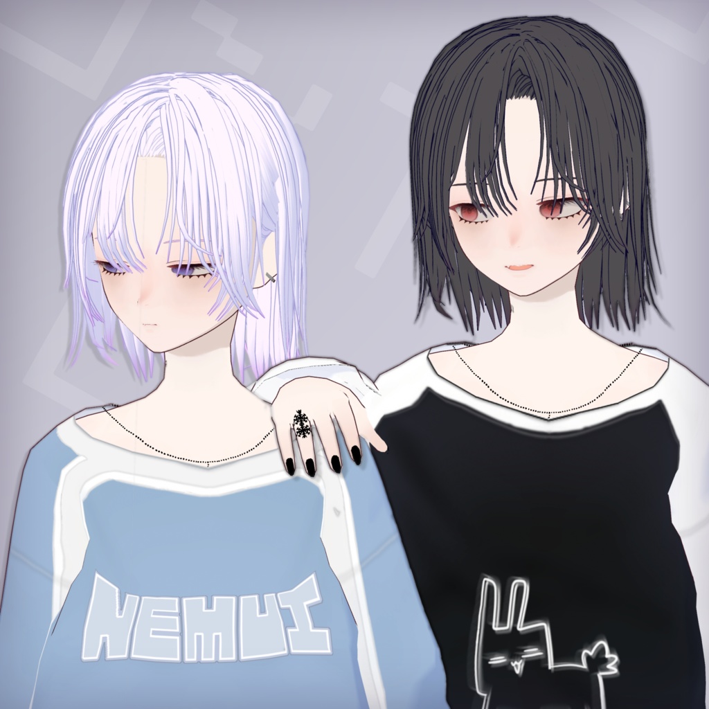 【Vroid用】ロンT ×4【Llong sleeve Tshirt】