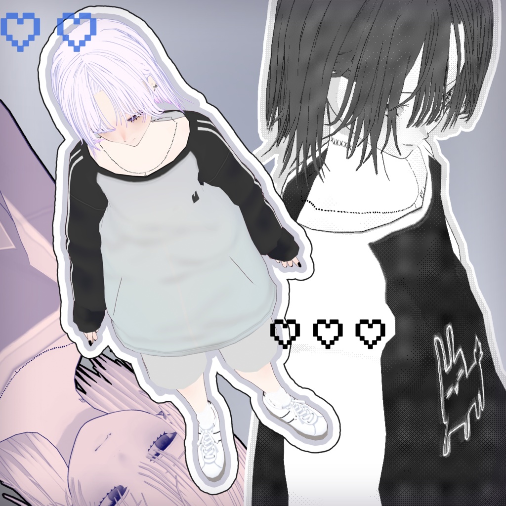 【Vroid用】ロンT ×4【Llong sleeve Tshirt】