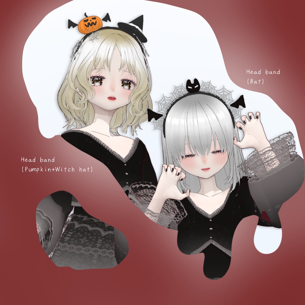 【Vroid用】ハロウィンカチューシャ・Halloween Band【Vroid custom item】