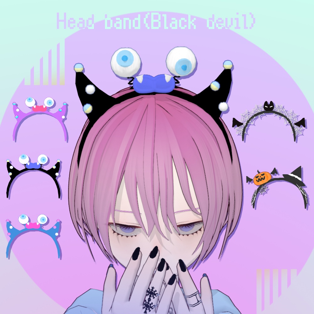 【Vroid用】ハロウィンカチューシャ・Halloween Band【Vroid custom item】