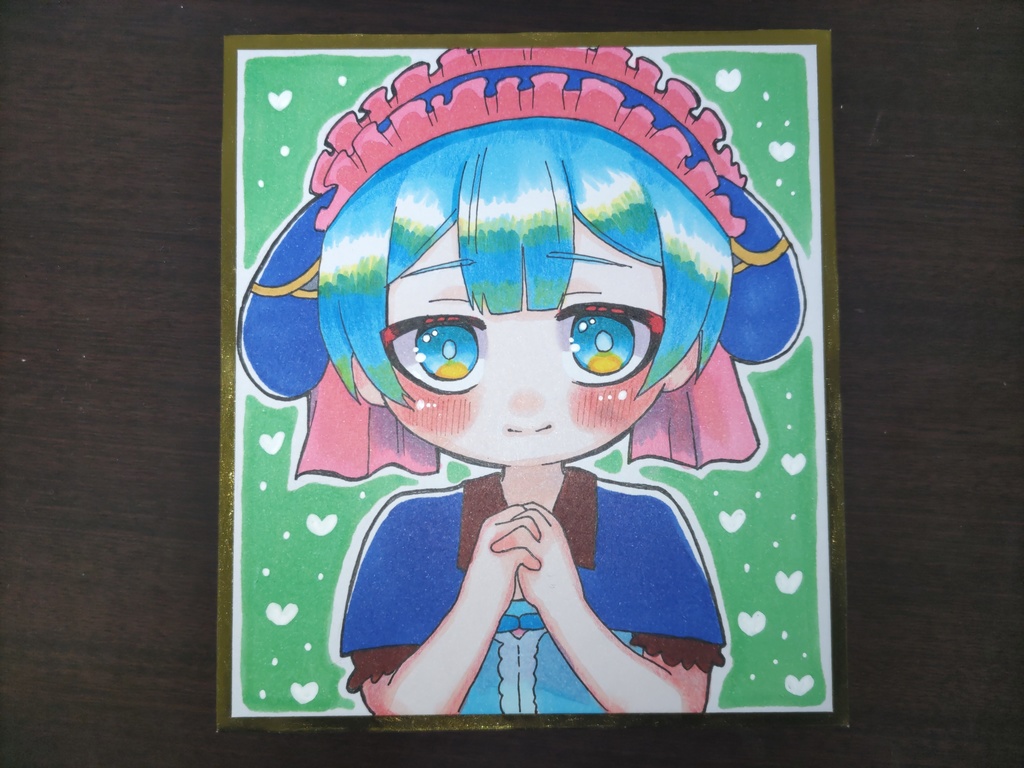 マルルク　手描き色紙