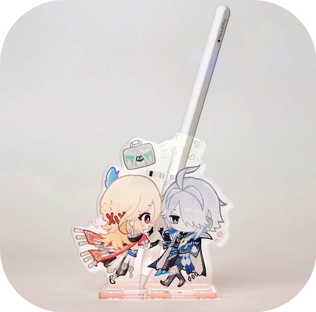 ふたりで支えるペンスタンド