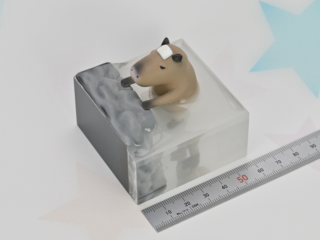 カピバラフィギュア:露天風呂篇 Pause-12 (やっぱり立ってしまうカピバラ)