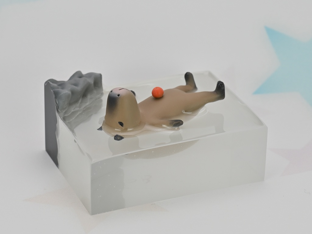 カピバラフィギュア:露天風呂篇 Pause-14 (露天風呂が心地良すぎて自分の世界に入ってしまったカピバラ)