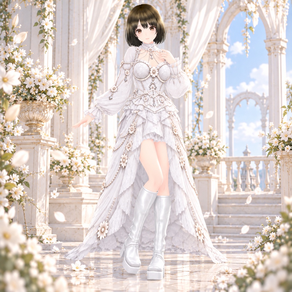 Celestial White Elegance|VRoid用 ホワイトドレス 4点セット