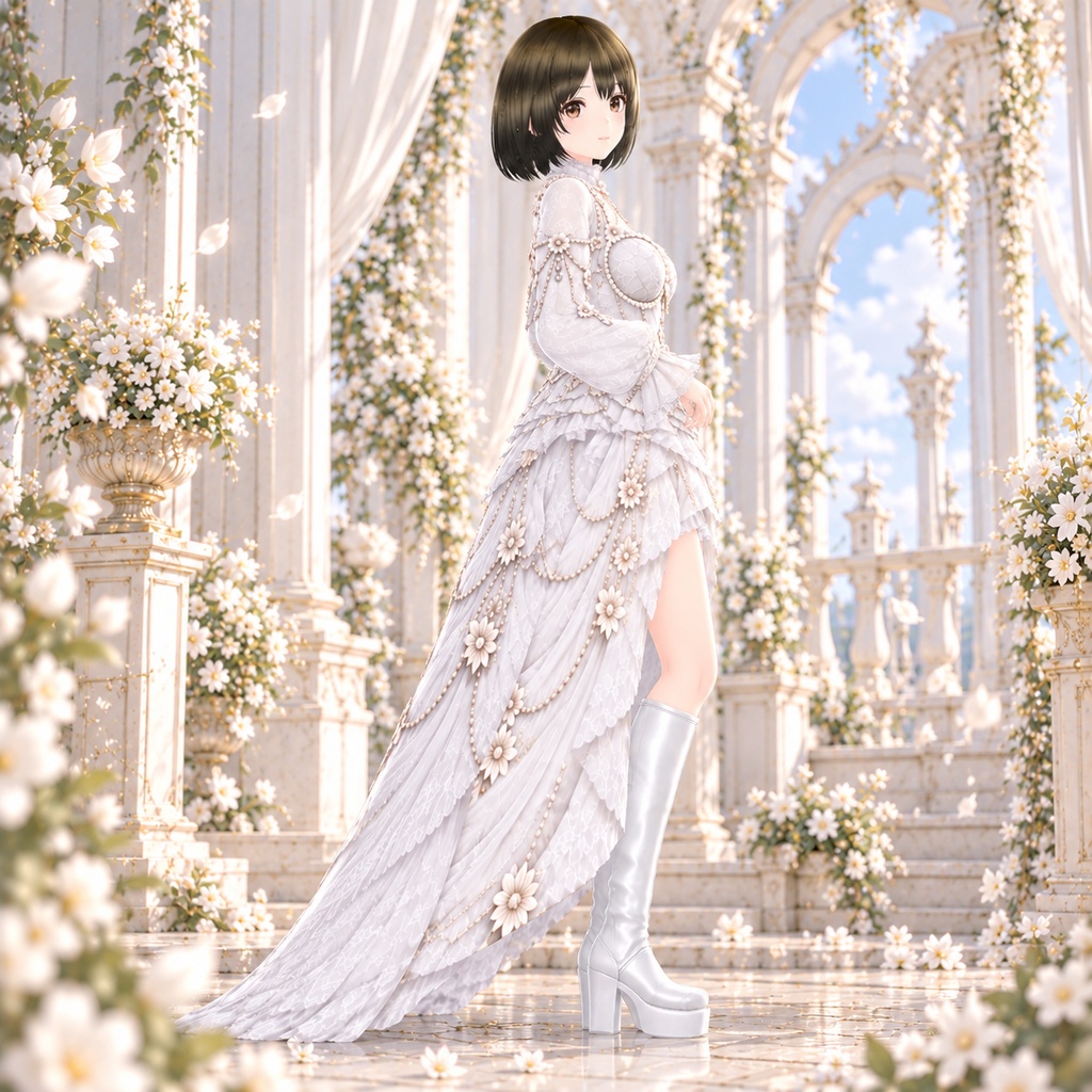 Celestial White Elegance|VRoid用 ホワイトドレス 4点セット