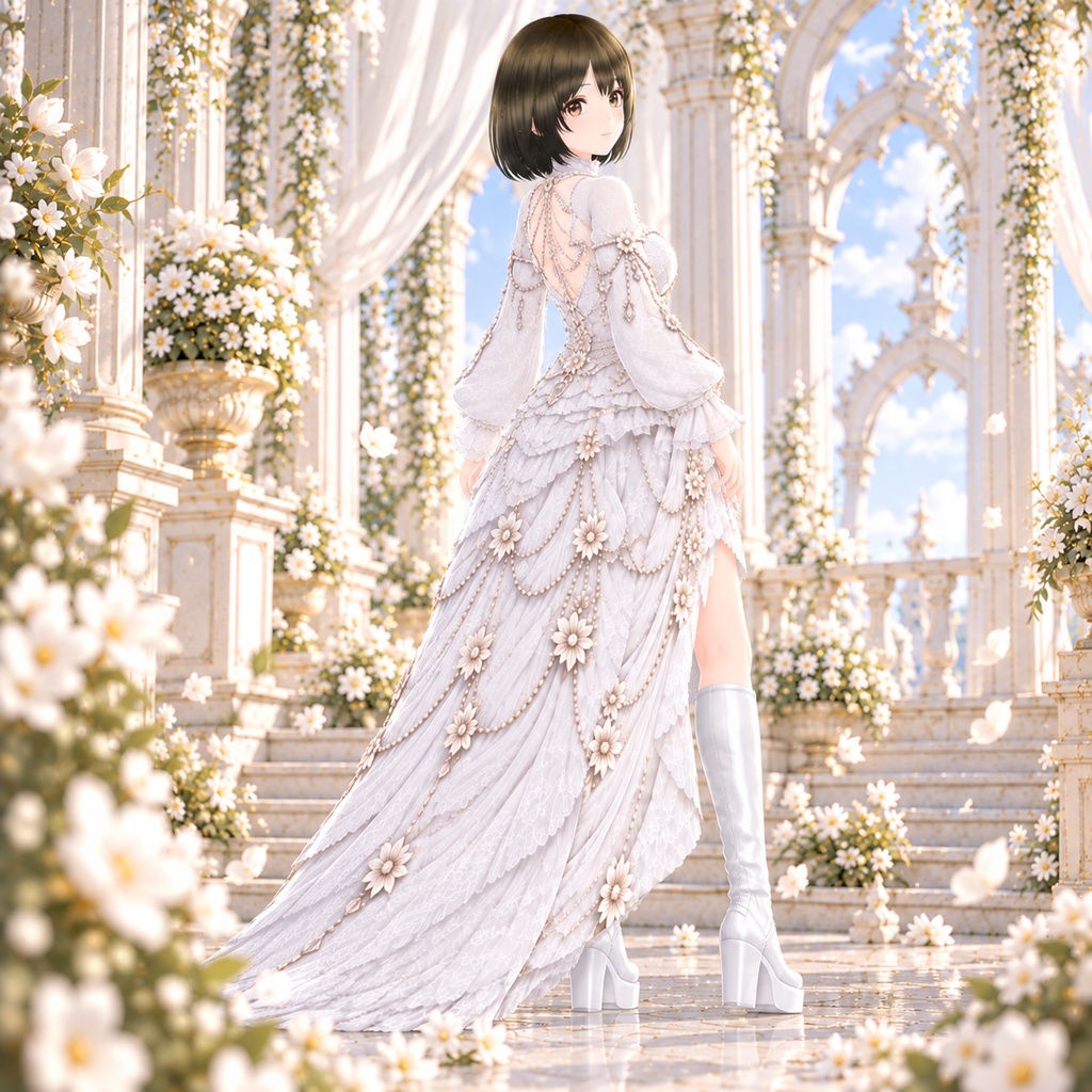 Celestial White Elegance|VRoid用 ホワイトドレス 4点セット