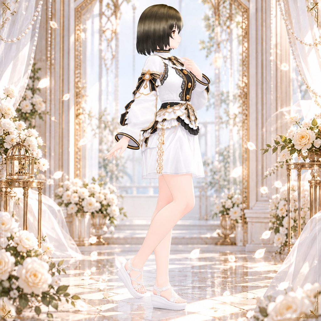 Royal Noir White Dress|VRoid用 クラシカルワンピース