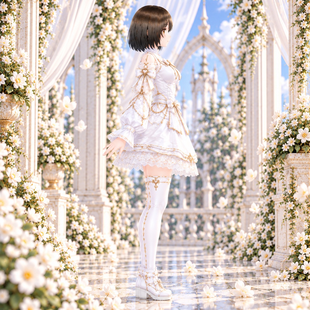 Pearl Blossom White Dress|VRoid用 ホワイトコーデ 4点セット