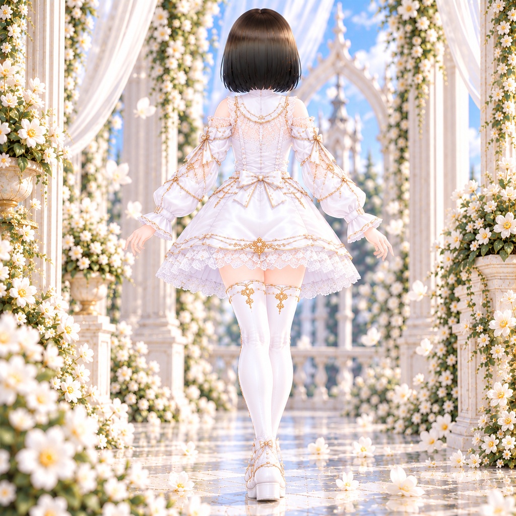 Pearl Blossom White Dress|VRoid用 ホワイトコーデ 4点セット