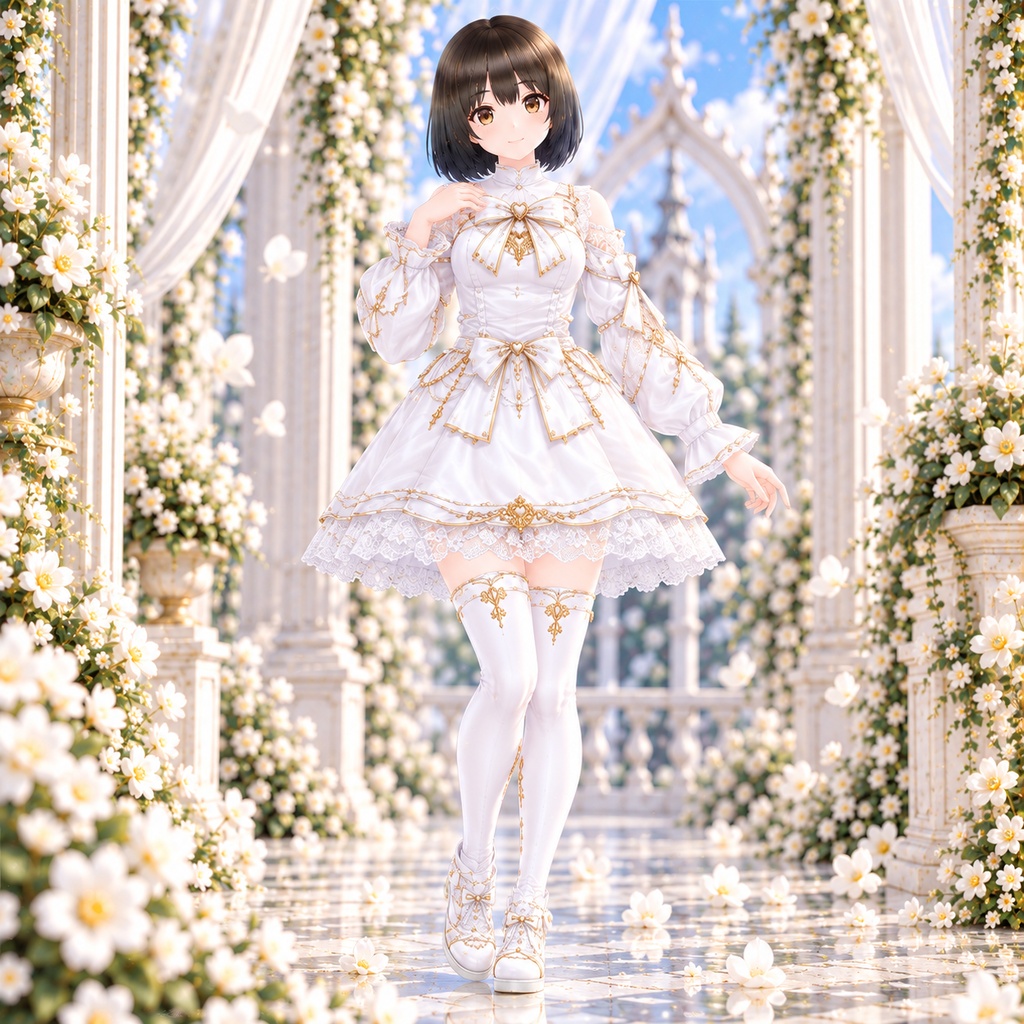 Pearl Blossom White Dress|VRoid用 ホワイトコーデ 4点セット