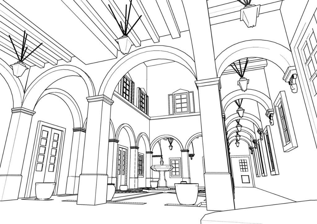 【無料3D素材】冬木教会中庭