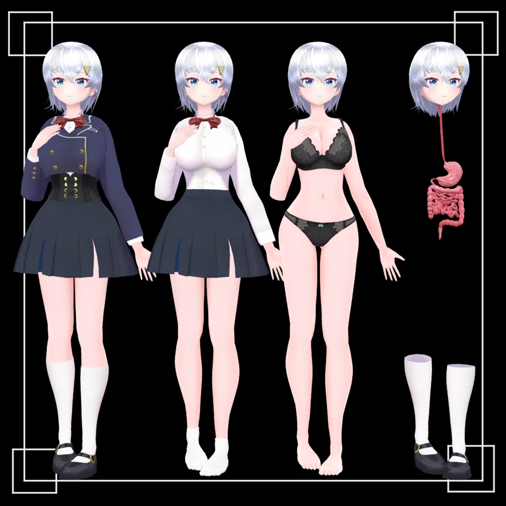 【百海 空良】内臓付属ver.百海 空良 (丸呑み特化仕様) 【オリジナル3Dモデル】