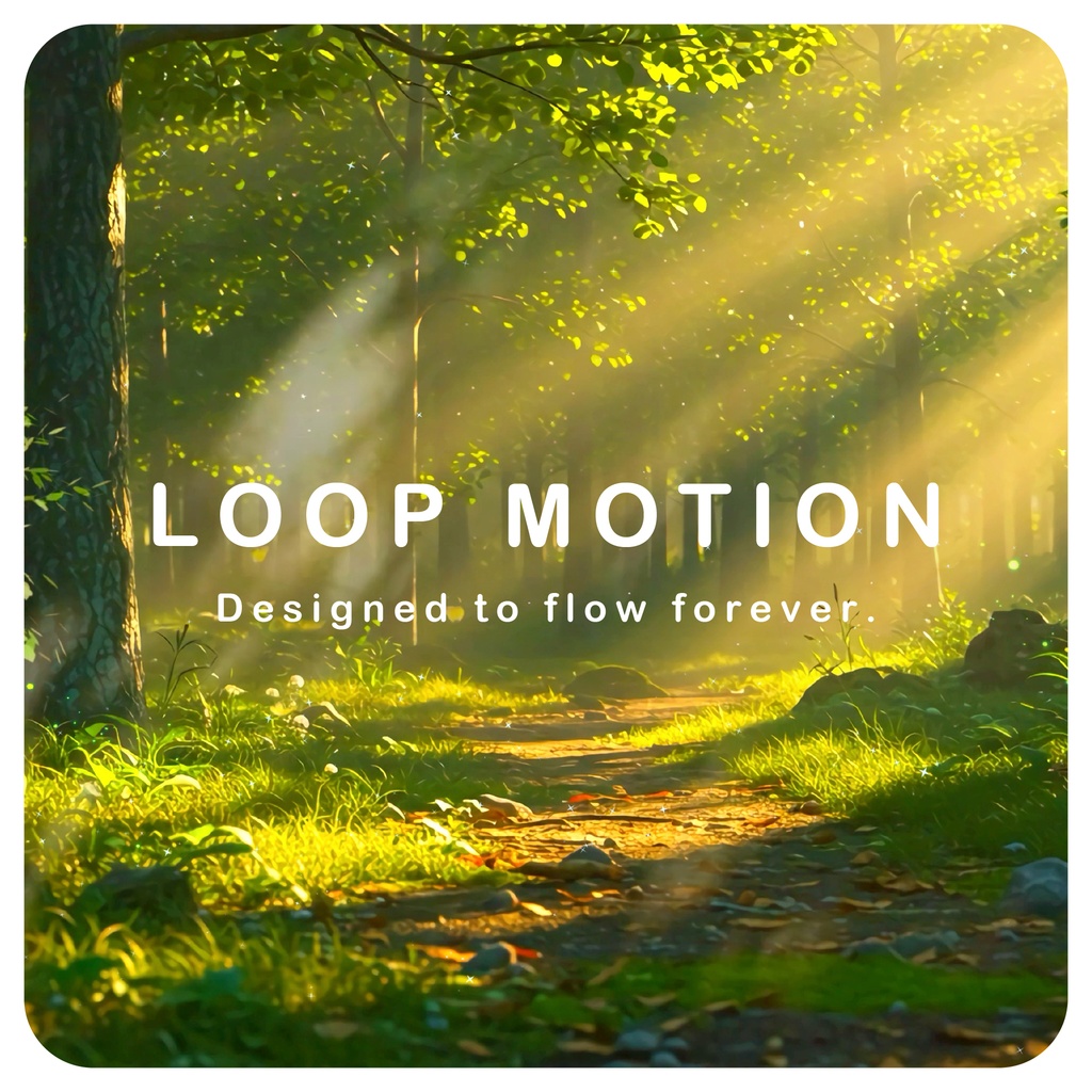 【動く背景】木漏れ日が差し込む静かな森｜背景シームレスループ動画