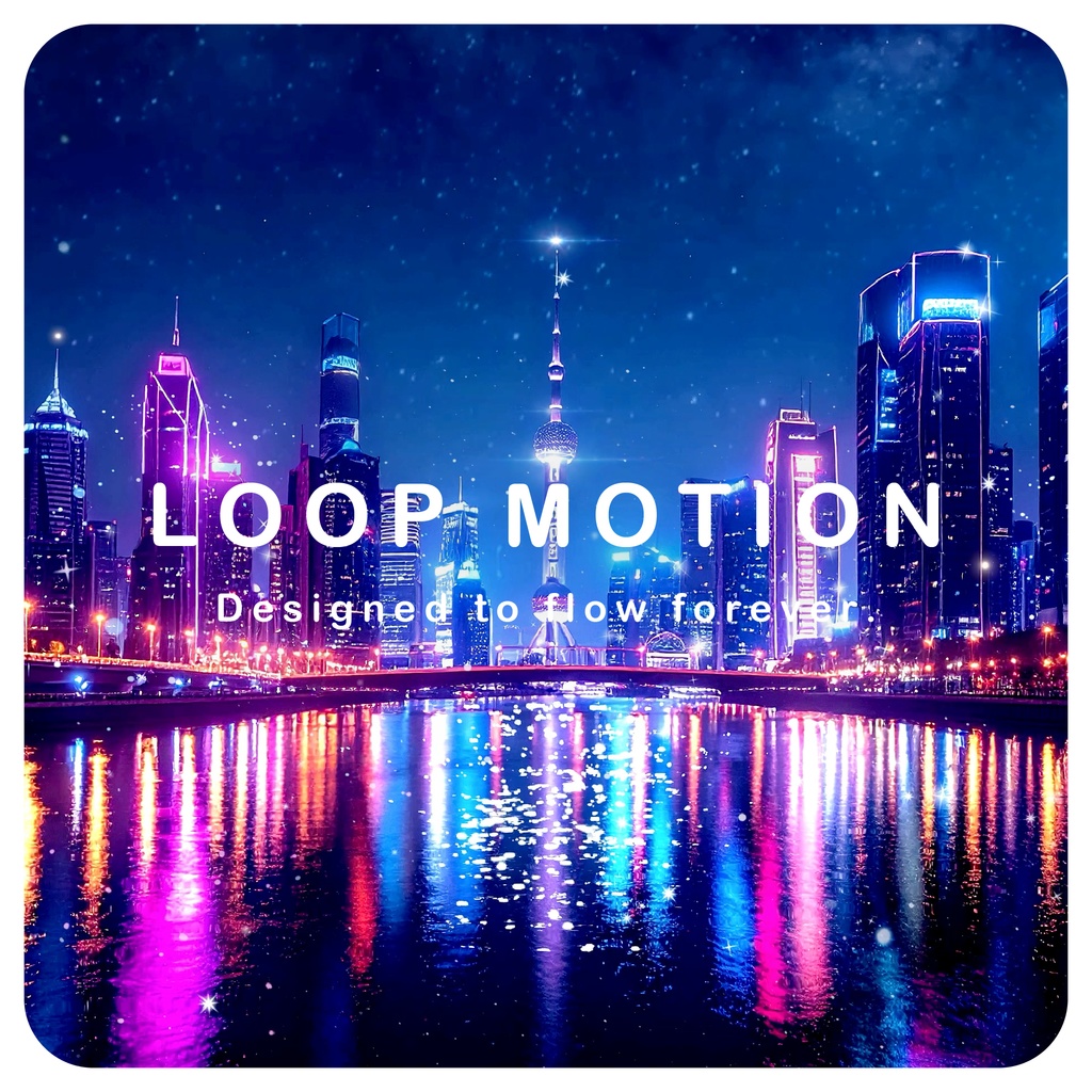 【動く背景】ネオン街・未来都市の夜景動画｜ループ動画