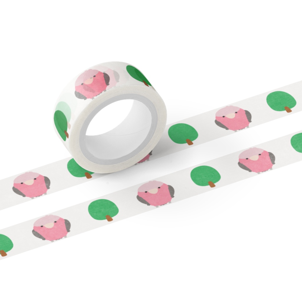 シンプルモモイロインコマスキングテープ