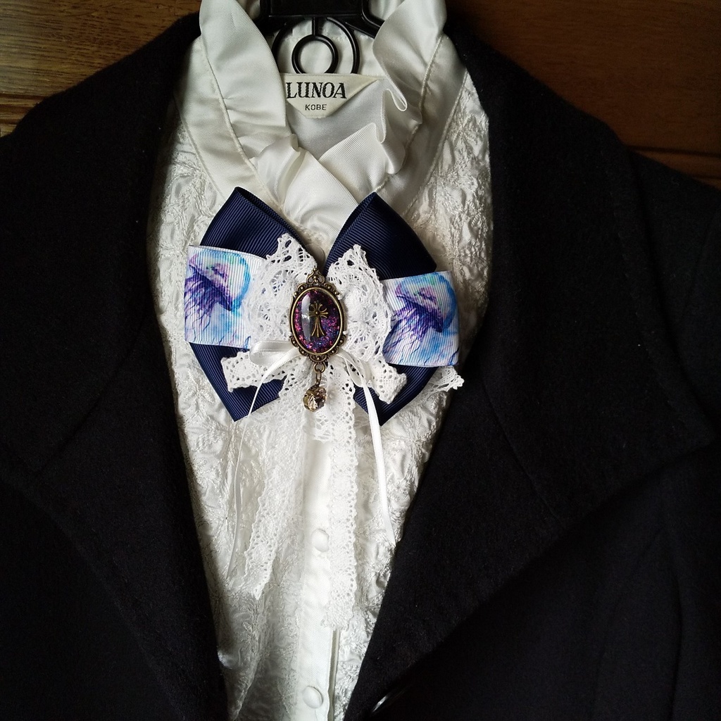 オリジナルカボションの2wayクリップ(ブルー)