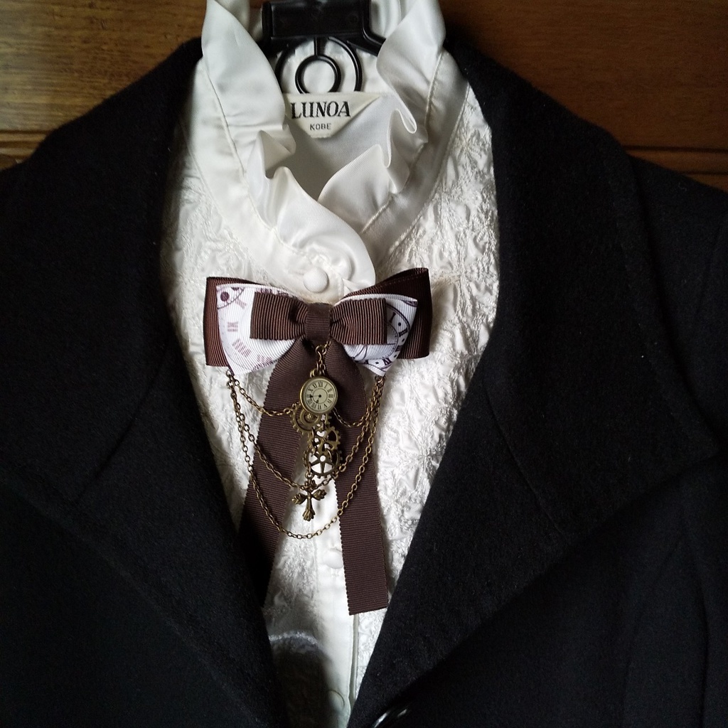 スチームパンクテイストの2wayクリップ(茶色)