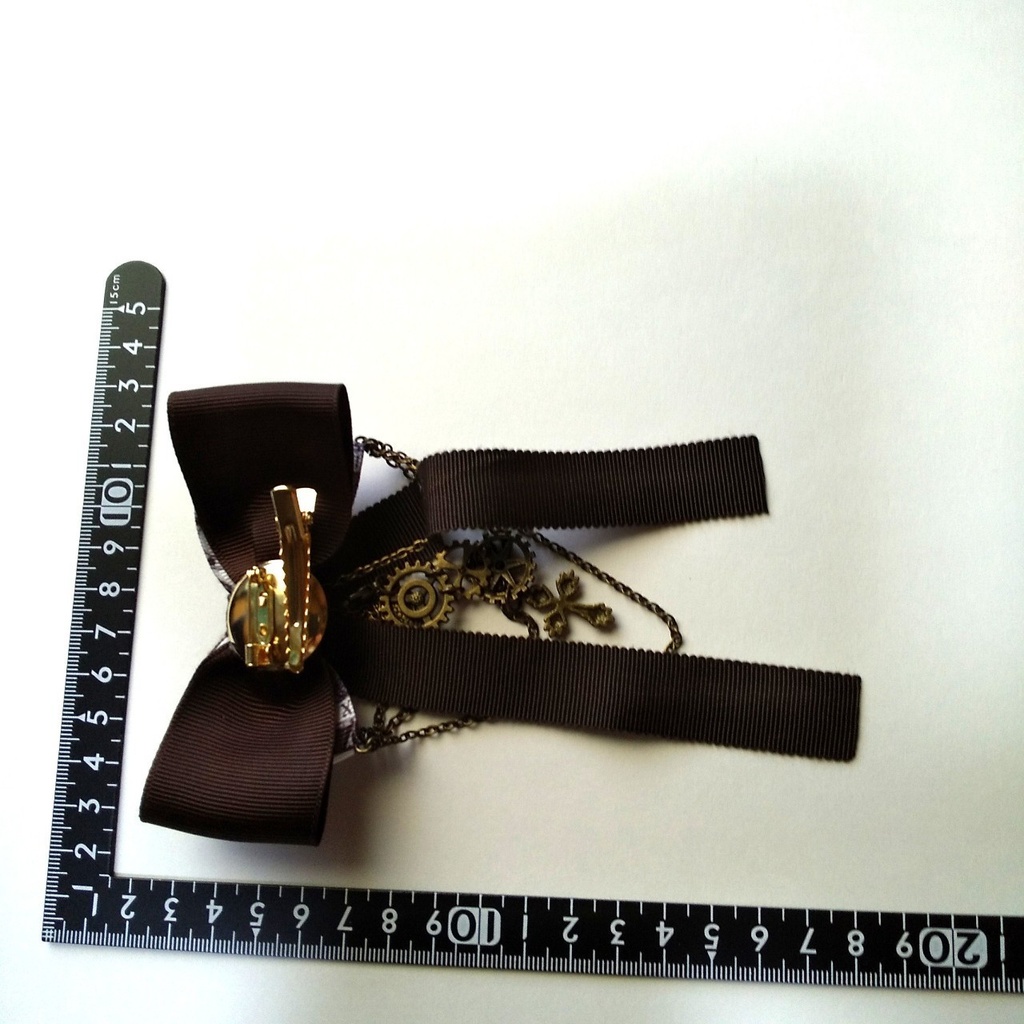 スチームパンクテイストの2wayクリップ(茶色)