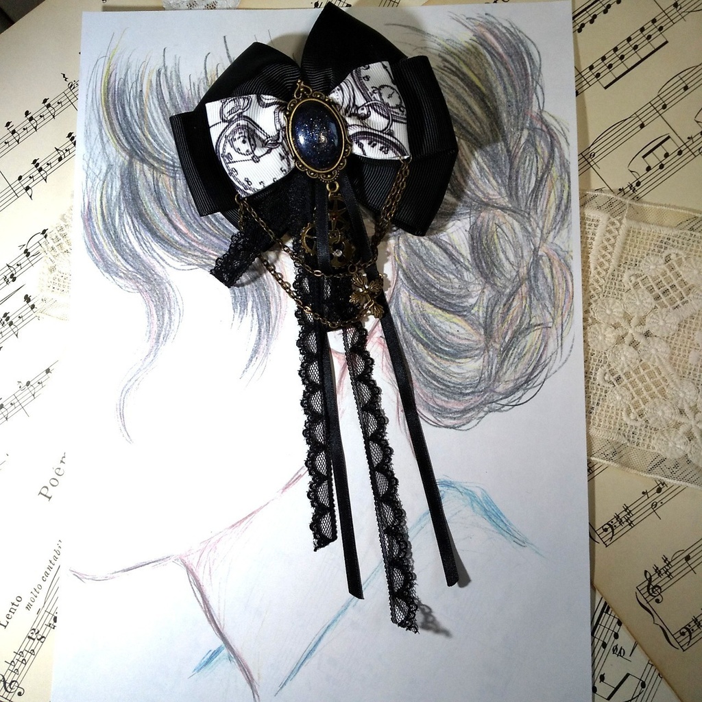 スチームパンクテイストの2wayクリップ(黒)