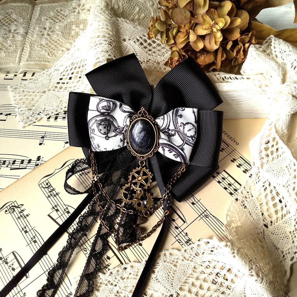 スチームパンクテイストの2wayクリップ(黒)