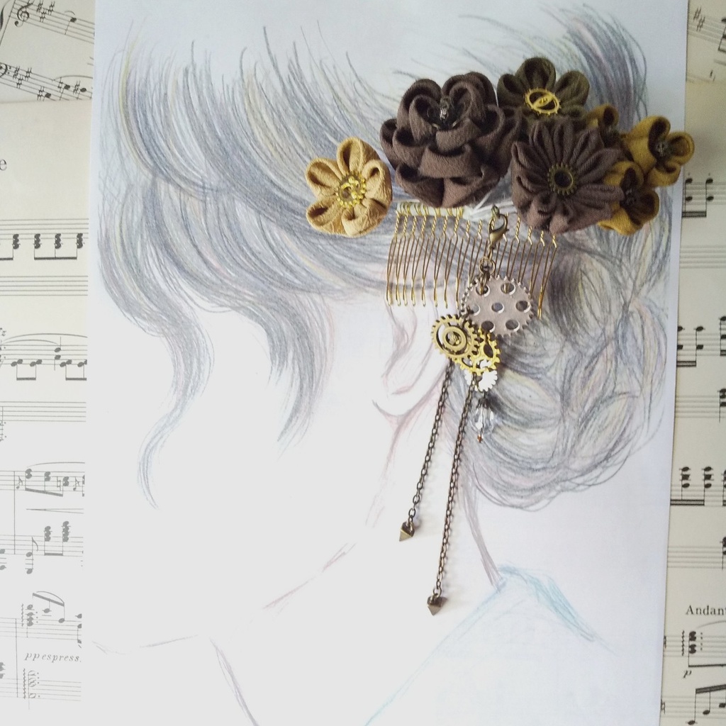 スチームパンクテイストの髪飾り