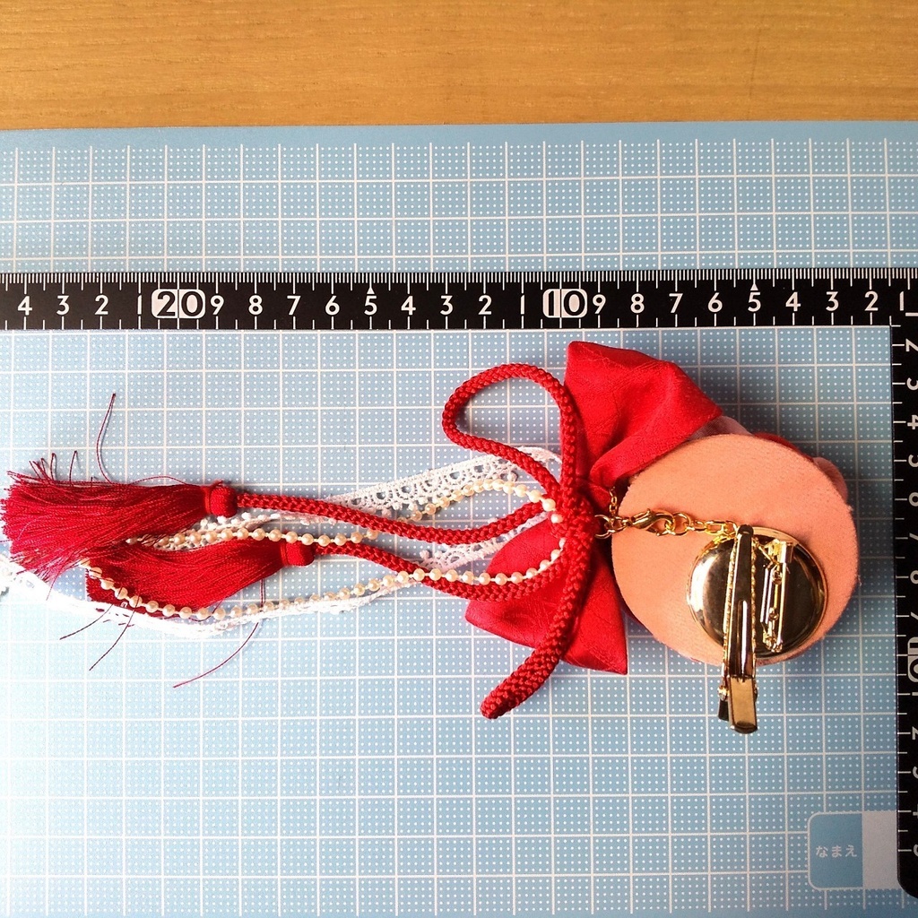 つまみ細工の2wayクリップ~赤系