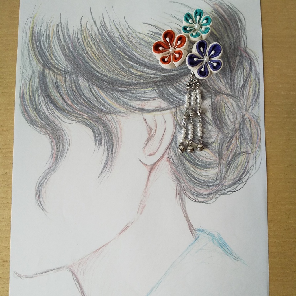 【ドール兼用】つまみ細工のミニクリップ