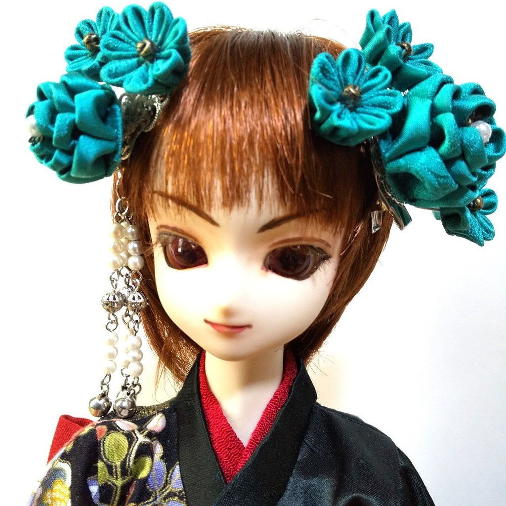 【ドール兼用】つまみ細工のミニクリップ~2点セット