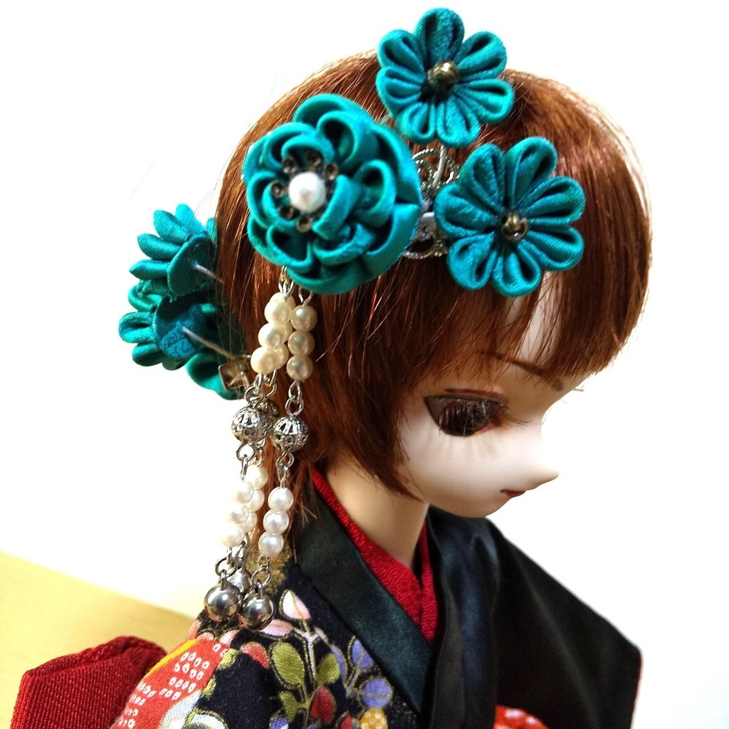 【ドール兼用】つまみ細工のミニクリップ~2点セット