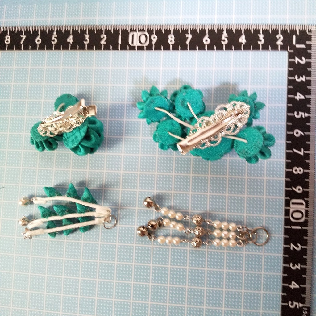 【ドール兼用】つまみ細工のミニクリップ~2点セット