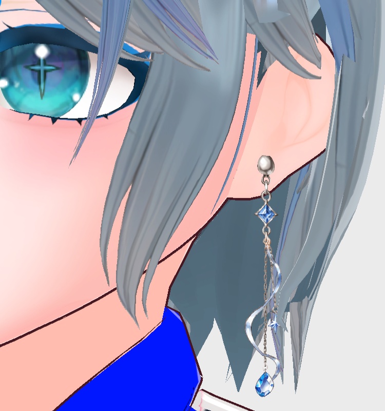 イヤリング・ピアス10種セット 【色変更・改変・商用利用可】 Vroid,VRChat,VTuber,3Dモデル