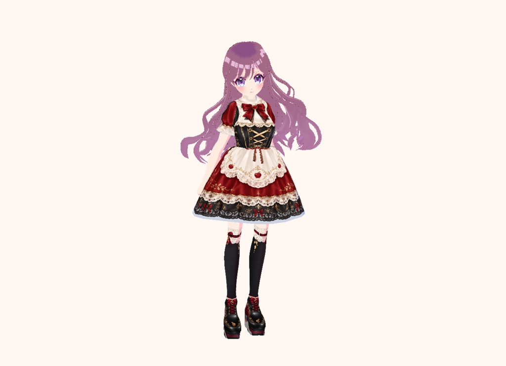 【VRoid】りんごおばけの白雪姫|衣装3点セット|桃花わた