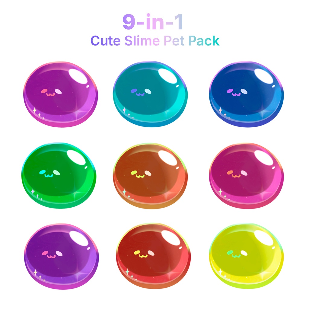 【Live2D Item/Pet】Cute Slime Pet for VTuber / VTube Studio (9 Colors)